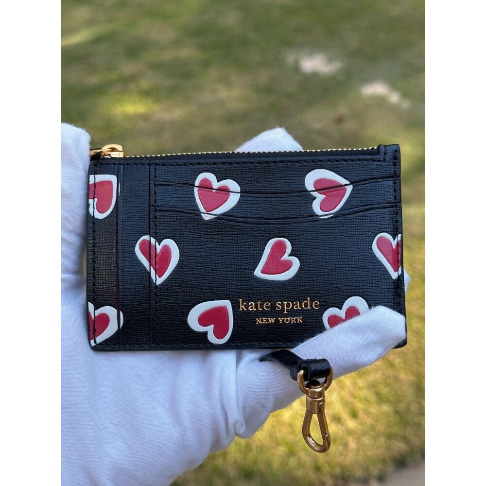 Kate Spade Morgan Stencil Hearts Card Case Wristlet Wallet KE351 NWT